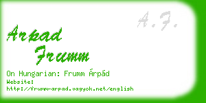 arpad frumm business card